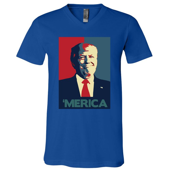 Donald Trump Merica Gift V-Neck T-Shirt