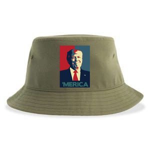 Donald Trump Merica Gift Sustainable Bucket Hat