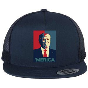 Donald Trump Merica Gift Flat Bill Trucker Hat