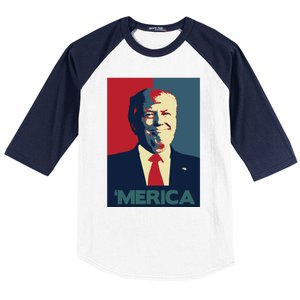 Donald Trump Merica Gift Baseball Sleeve Shirt