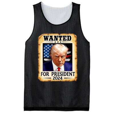 Donald Trump Mug Shot Wanted For U.S. President 2024 Mesh Reversible Basketball Jersey Tank