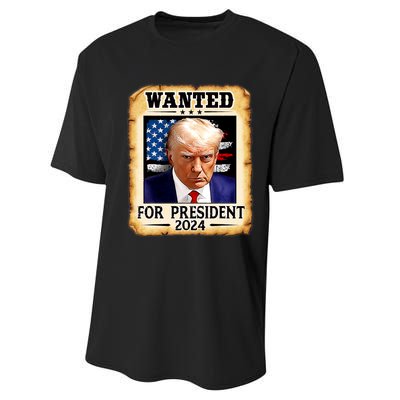 Donald Trump Mug Shot Wanted For U.S. President 2024 Performance Sprint T-Shirt