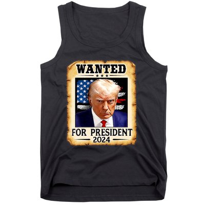 Donald Trump Mug Shot Wanted For U.S. President 2024 Tank Top