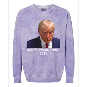 Donald Trump Mugshot DaddyS Coming Home 2024 Colorblast Crewneck Sweatshirt