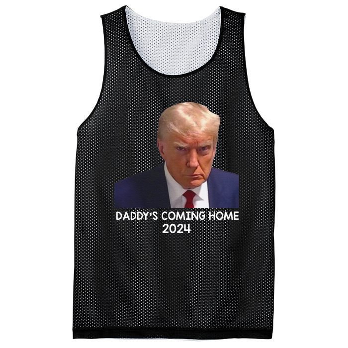 Donald Trump Mugshot DaddyS Coming Home 2024 Mesh Reversible Basketball Jersey Tank