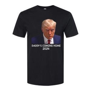 Donald Trump Mugshot DaddyS Coming Home 2024 Softstyle CVC T-Shirt