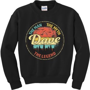 Dave The Man The Myth The Legend Personalized Name Kids Sweatshirt