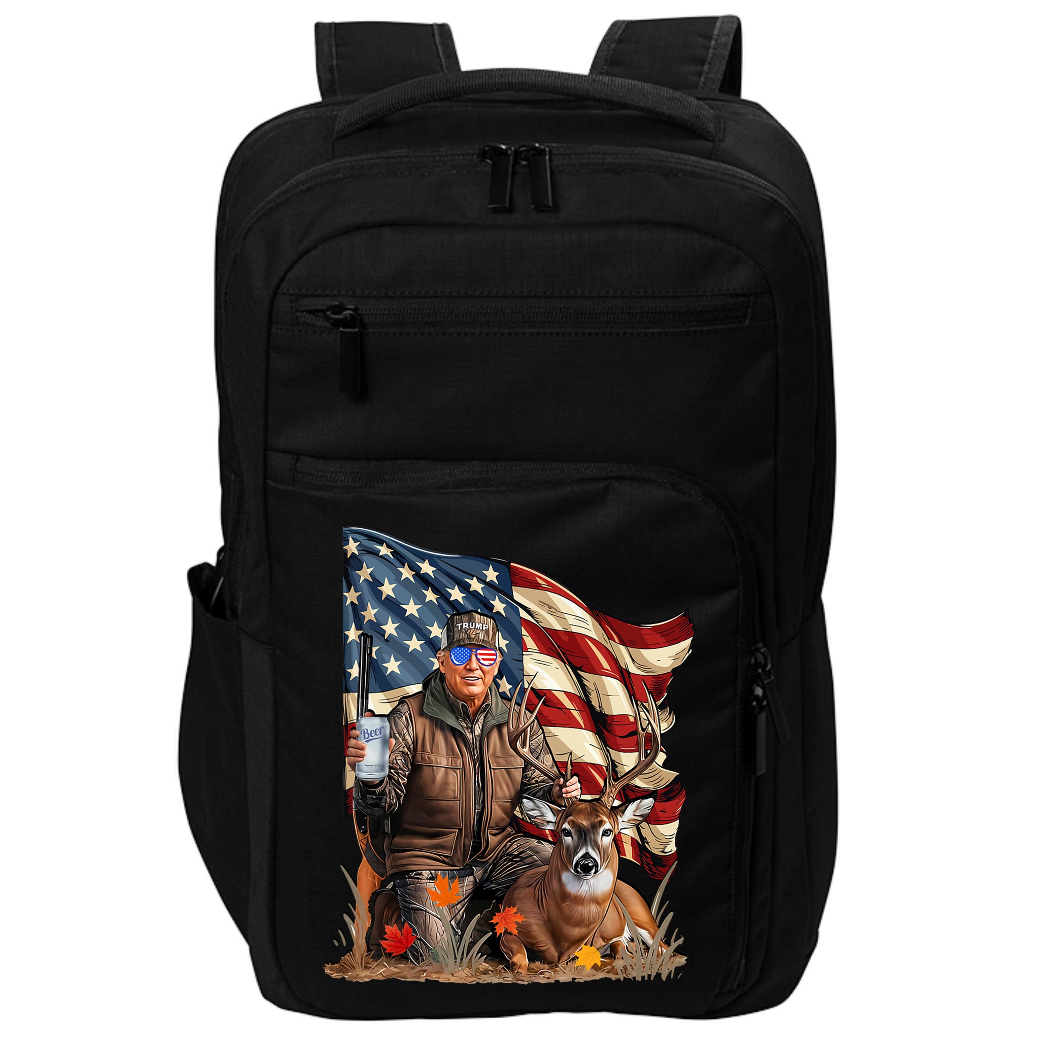 Donald Trump Maga Deer Hunting Parotic American Flag Impact Tech Backpack