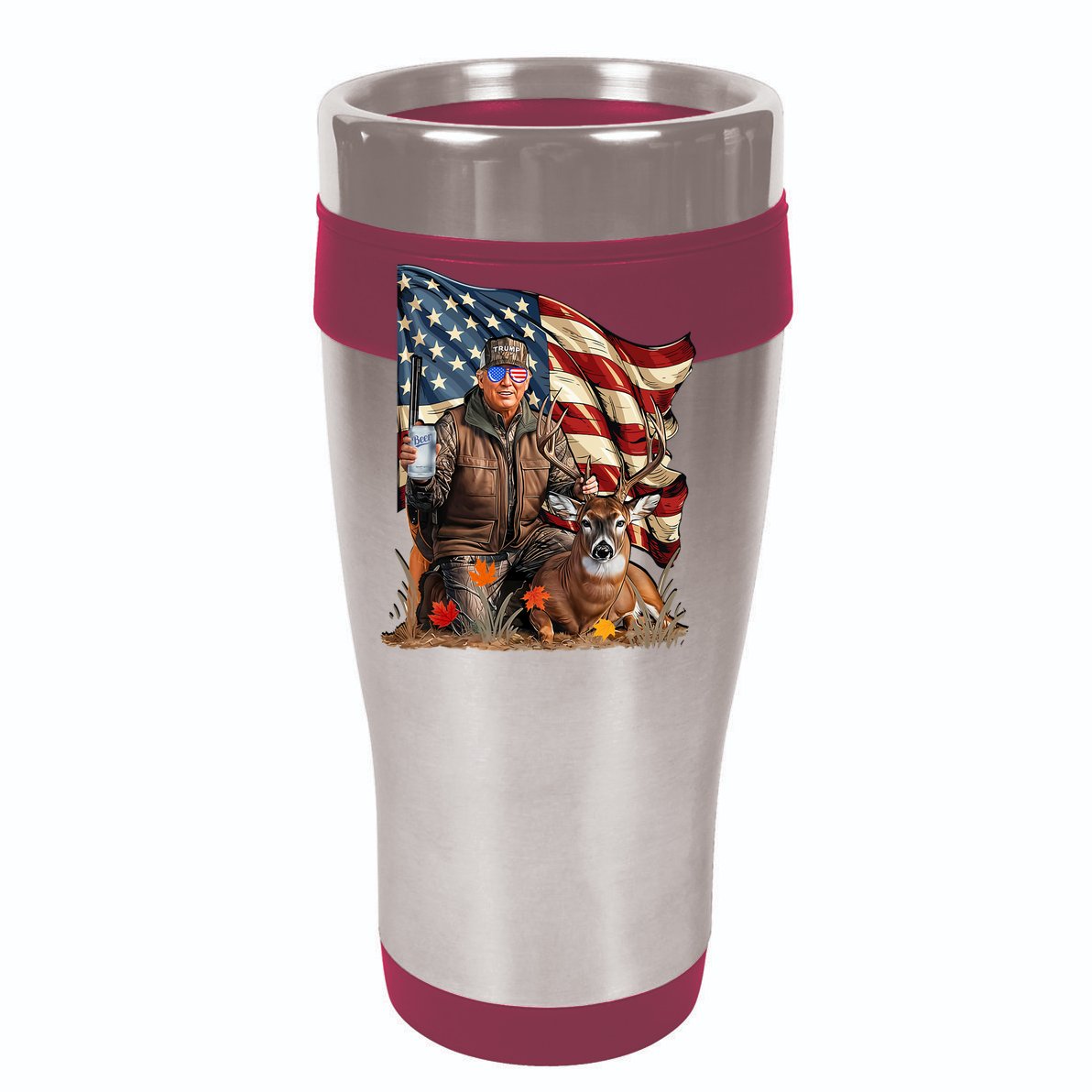 Donald Trump Maga Deer Hunting Parotic American Flag Sustainable Bucket Hat