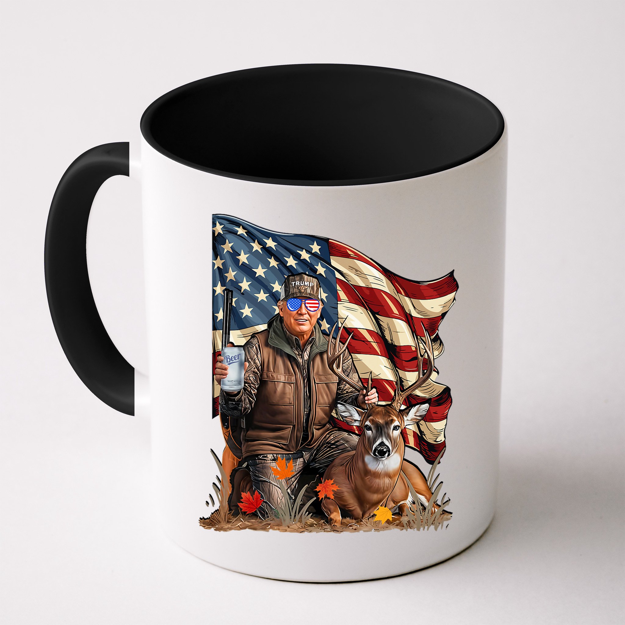 Donald Trump Maga Deer Hunting Parotic American Flag Mug