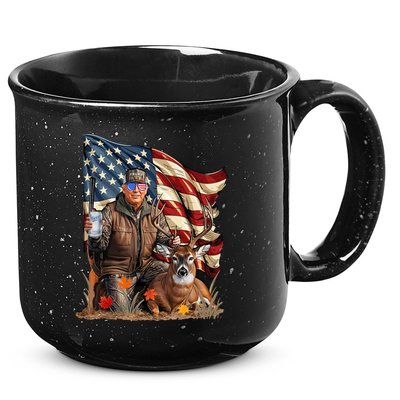 Donald Trump Maga Deer Hunting Parotic American Flag 15oz Campfire Ceramic Mug