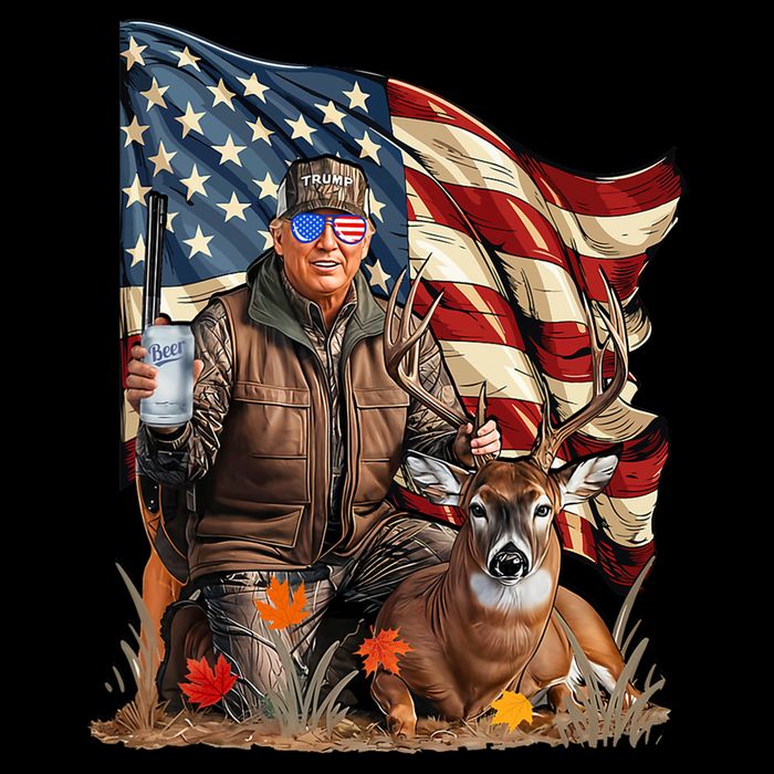 Donald Trump Maga Deer Hunting Parotic American Flag 16 in Basic Backpack