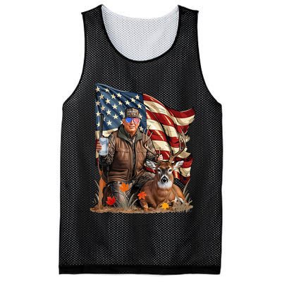 Donald Trump Maga Deer Hunting Parotic American Flag Mesh Reversible Basketball Jersey Tank