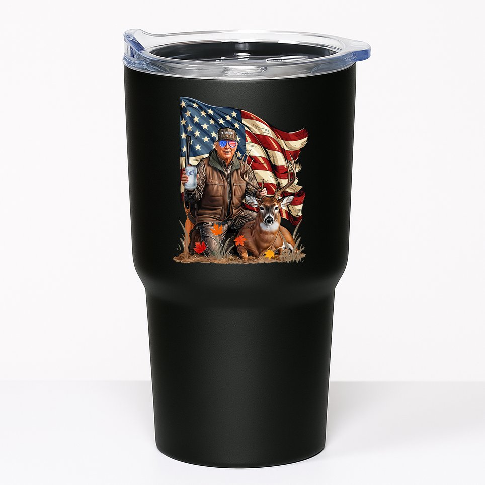 Donald Trump Maga Deer Hunting Parotic American Flag Tumbler