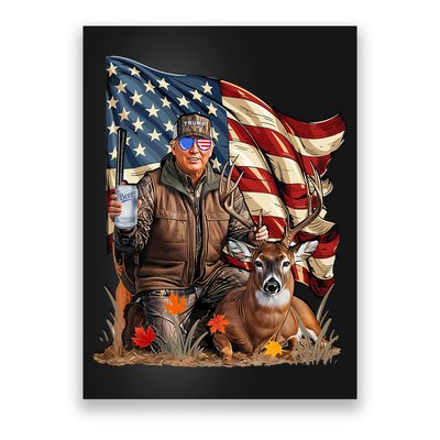 Donald Trump Maga Deer Hunting Parotic American Flag Poster