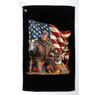 Donald Trump Maga Deer Hunting Parotic American Flag Golf Towel