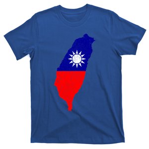 Distressed Taiwan Map Flag Support For Taiwan I Love Taiwan Gift T-Shirt