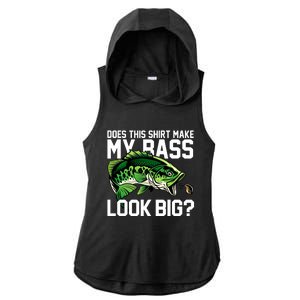 Does This Make My Bass Look Big Funny Fishing Ladies PosiCharge Tri-Blend Wicking Draft Hoodie Tank