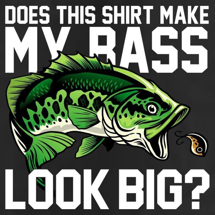 Does This Make My Bass Look Big Funny Fishing 7 Panel Mesh Trucker Snapback Hat