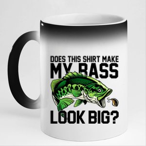 Does This Make My Bass Look Big Funny Fishing 11oz Black Color Changing Mug