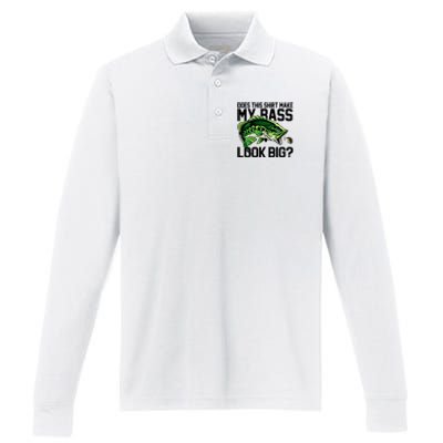 Does This Make My Bass Look Big Funny Fishing Performance Long Sleeve Polo