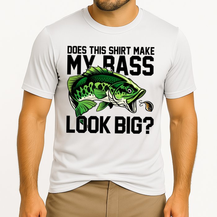 Does This Make My Bass Look Big Funny Fishing Cooling Performance Crew T-Shirt