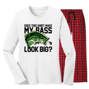 Does This Make My Bass Look Big Funny Fishing Women's Long Sleeve Flannel Pajama Set 