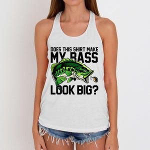 Does This Make My Bass Look Big Funny Fishing Women's Knotted Racerback Tank