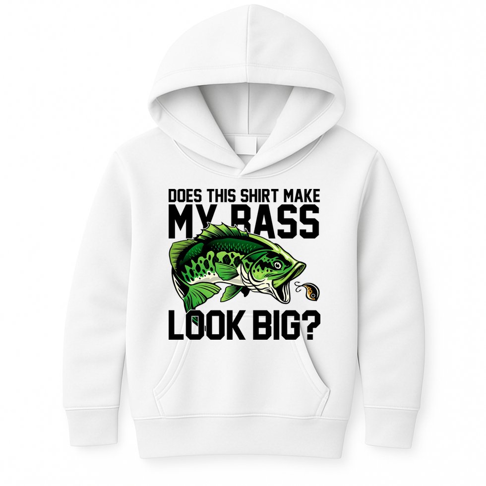 Does This Make My Bass Look Big Funny Fishing Kids Hoodie