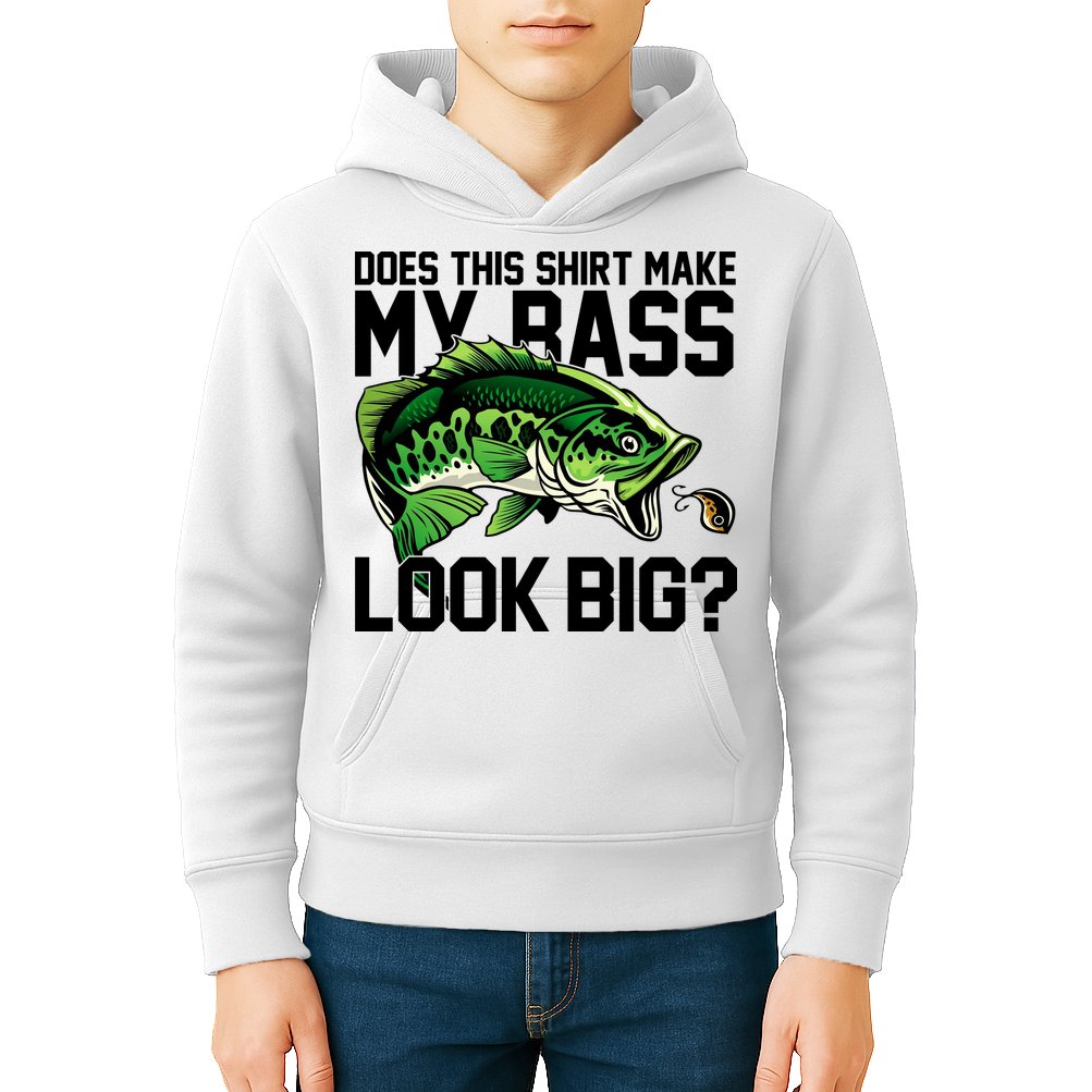 Does This Make My Bass Look Big Funny Fishing Kids Hoodie