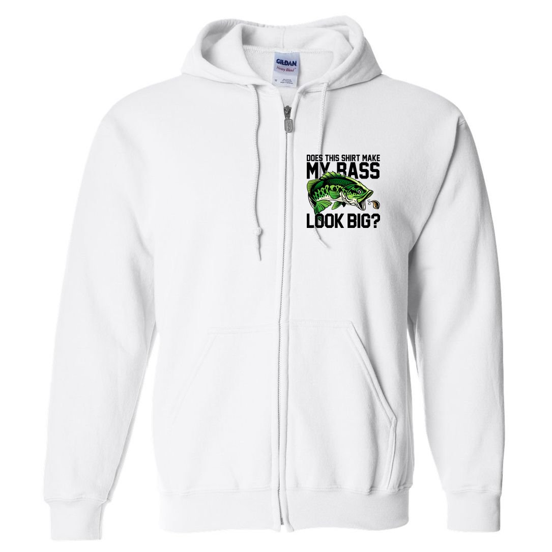 Does This Make My Bass Look Big Funny Fishing Full Zip Hoodie