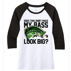 Does This Make My Bass Look Big Funny Fishing Women's Tri-Blend 3/4-Sleeve Raglan Shirt