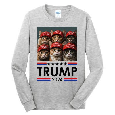 Donald Trump Make Cats Safe Again 2024 Debate Tall Long Sleeve T-Shirt