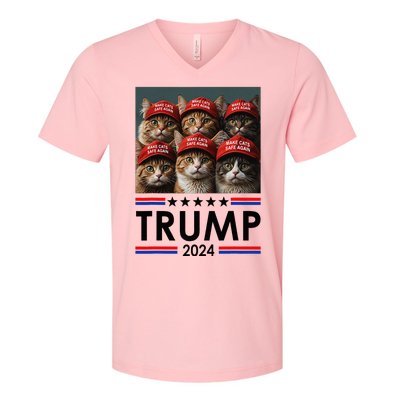 Donald Trump Make Cats Safe Again 2024 Debate V-Neck T-Shirt