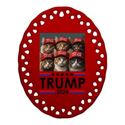 Donald Trump Make Cats Safe Again 2024 Debate Ceramic Oval Ornament