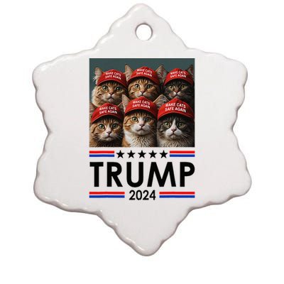 Donald Trump Make Cats Safe Again 2024 Debate Ceramic Star Ornament