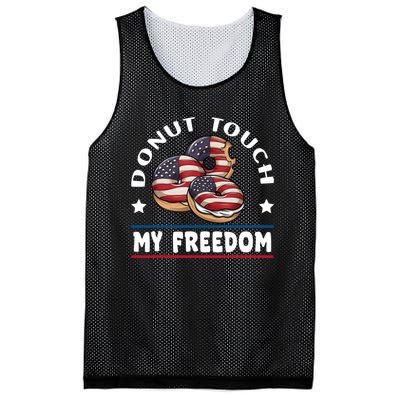 Donut Touch My Freedom Funny 4th Of July Independence Mesh Reversible Basketball Jersey Tank