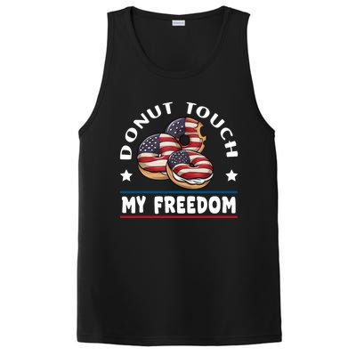 Donut Touch My Freedom Funny 4th Of July Independence PosiCharge Competitor Tank