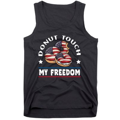 Donut Touch My Freedom Funny 4th Of July Independence Tank Top