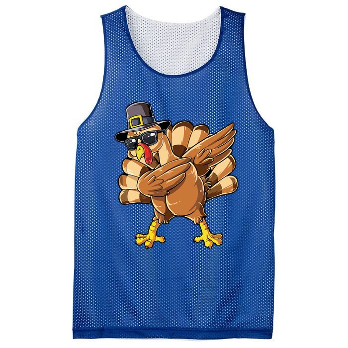 Dabbing Turkey Meaningful Gift Mesh Reversible Basketball Jersey Tank