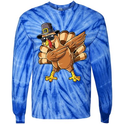 Dabbing Turkey Meaningful Gift Tie-Dye Long Sleeve Shirt