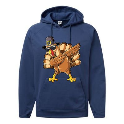 Dabbing Turkey Meaningful Gift Performance Fleece Hoodie