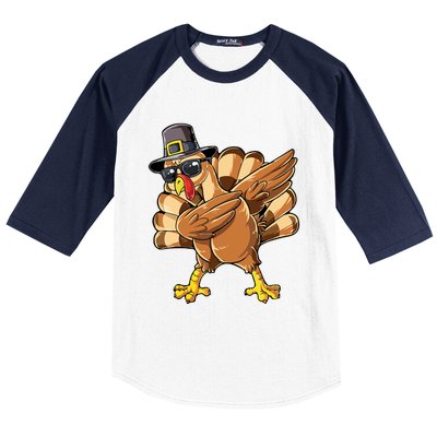 Dabbing Turkey Meaningful Gift Baseball Sleeve Shirt