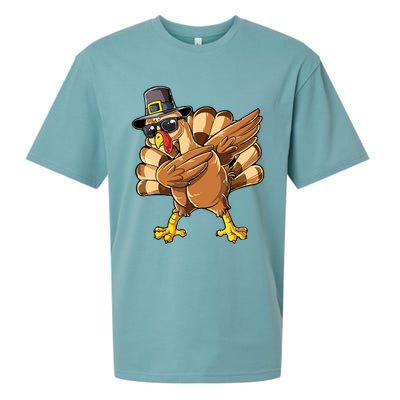 Dabbing Turkey Meaningful Gift Sueded Cloud Jersey T-Shirt