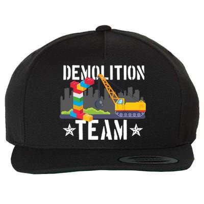 Demolition Team Master Builder Building Blocks Bricklayer Wool Snapback Cap