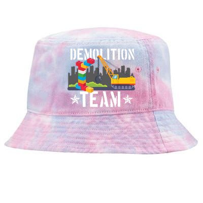 Demolition Team Master Builder Building Blocks Bricklayer Tie-Dyed Bucket Hat