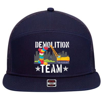 Demolition Team Master Builder Building Blocks Bricklayer 7 Panel Mesh Trucker Snapback Hat