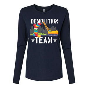 Demolition Team Master Builder Building Blocks Bricklayer Womens Cotton Relaxed Long Sleeve T-Shirt