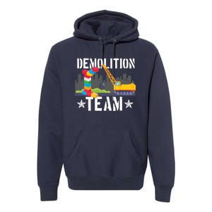 Demolition Team Master Builder Building Blocks Bricklayer Premium Hoodie