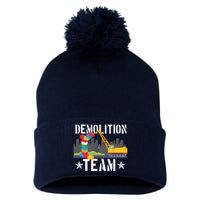 Demolition Team Master Builder Building Blocks Bricklayer Pom Pom 12in Knit Beanie